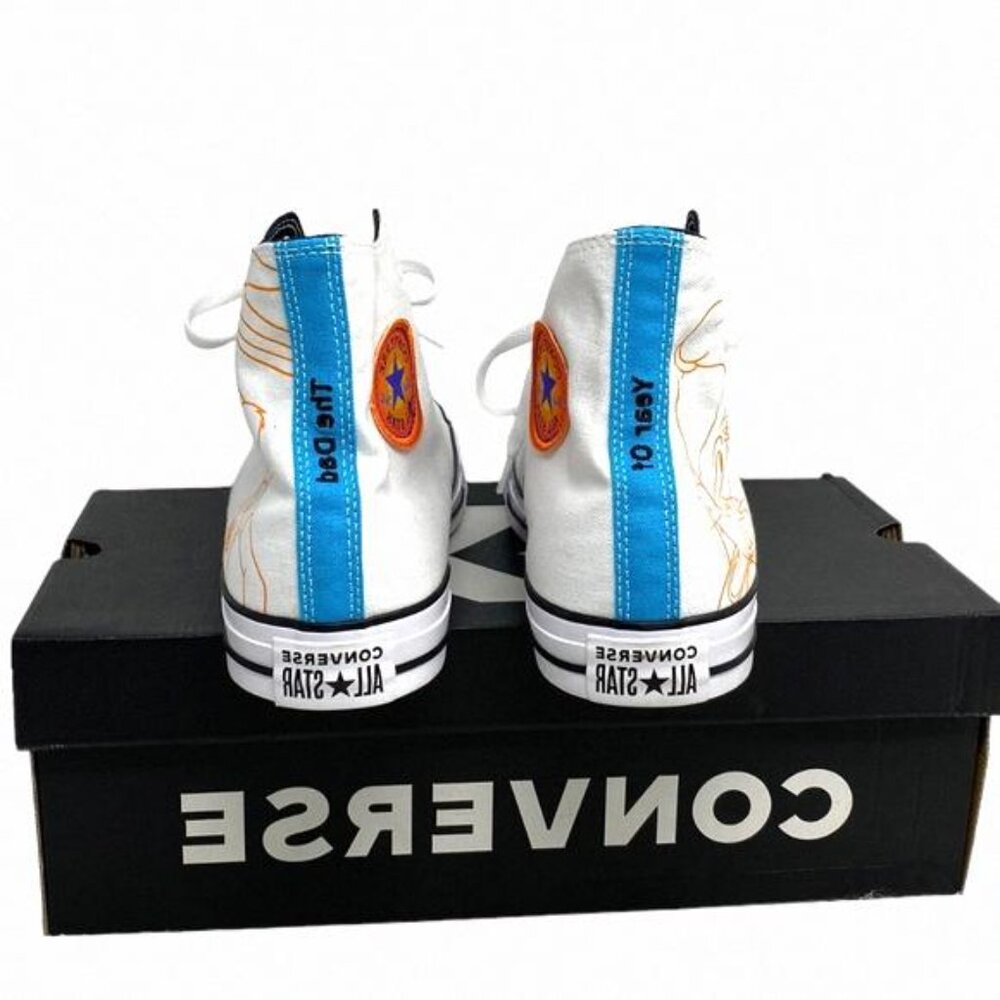 Converse Chuck Taylor High Top Canvas White 172514C-WHT/BLU Custom Sneakers Men - Picture 3 of 10